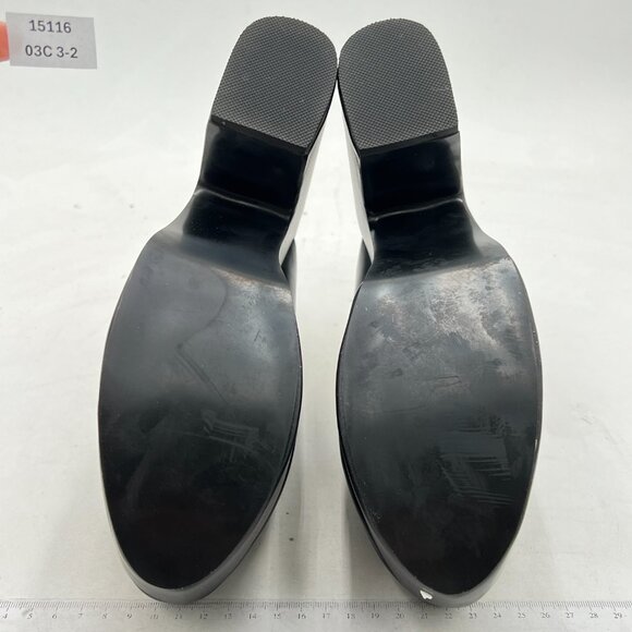 YDN Black Block Heel Mules Y2K 90s Platform Chunky Sandals Closed Toe Shoes - Picture 7 of 8